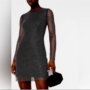 MAJE RENYA Sparkling Mesh Minidress Size 38